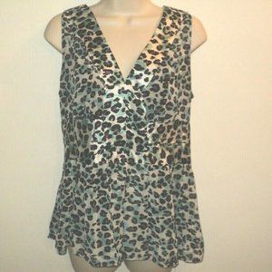 Nicole Miller Sz 8 Leopard Print Top & Inner Tank